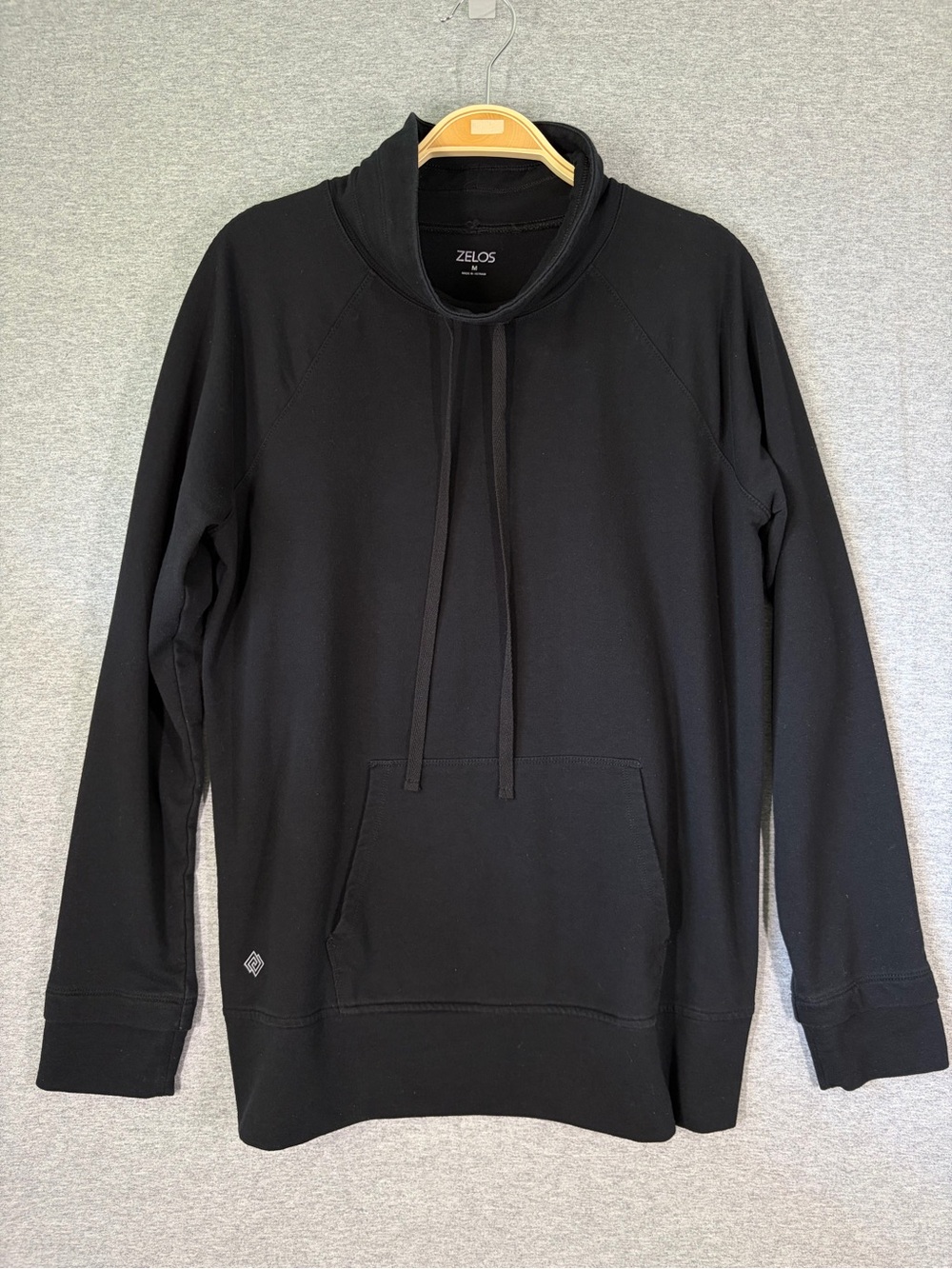 ZELOS cowl funnel neck pullover sweatshirt Black Medium